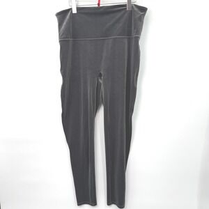 Spanx Velvet Leggings Women 3X Gray Stretch High Rise Minimalist Luxe Chic